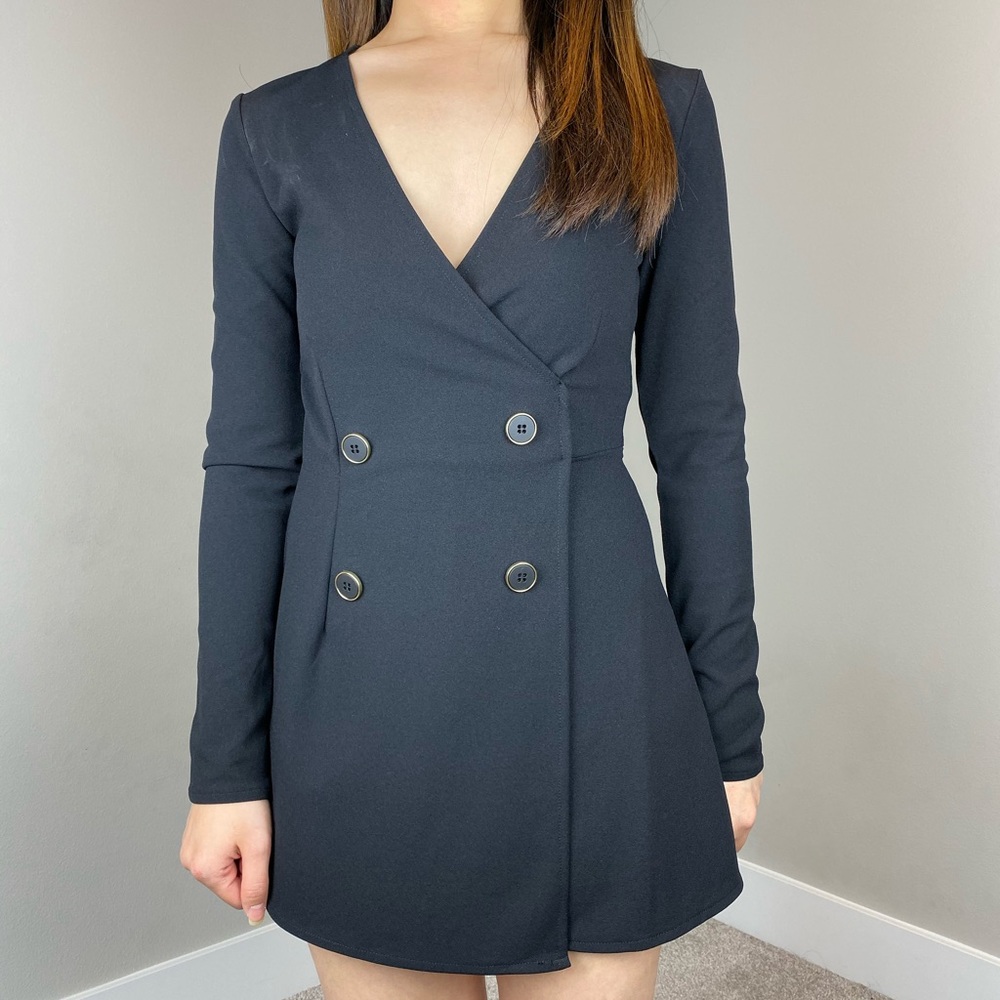 H&M Black Long Sleeves Jumpsuit